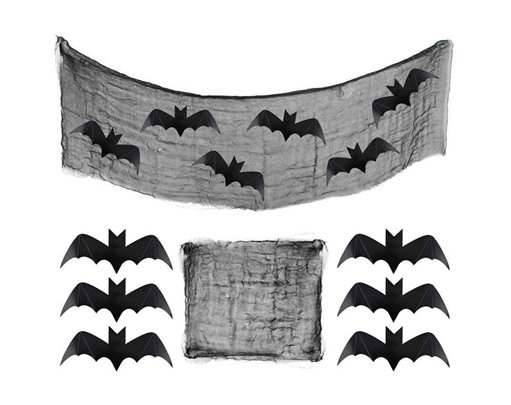6PK PAPER BAT DECORATIONS
