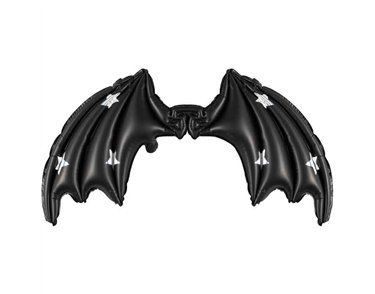 BLACK MATTE WITH STARS FOIL BALLOON BAT WINGS