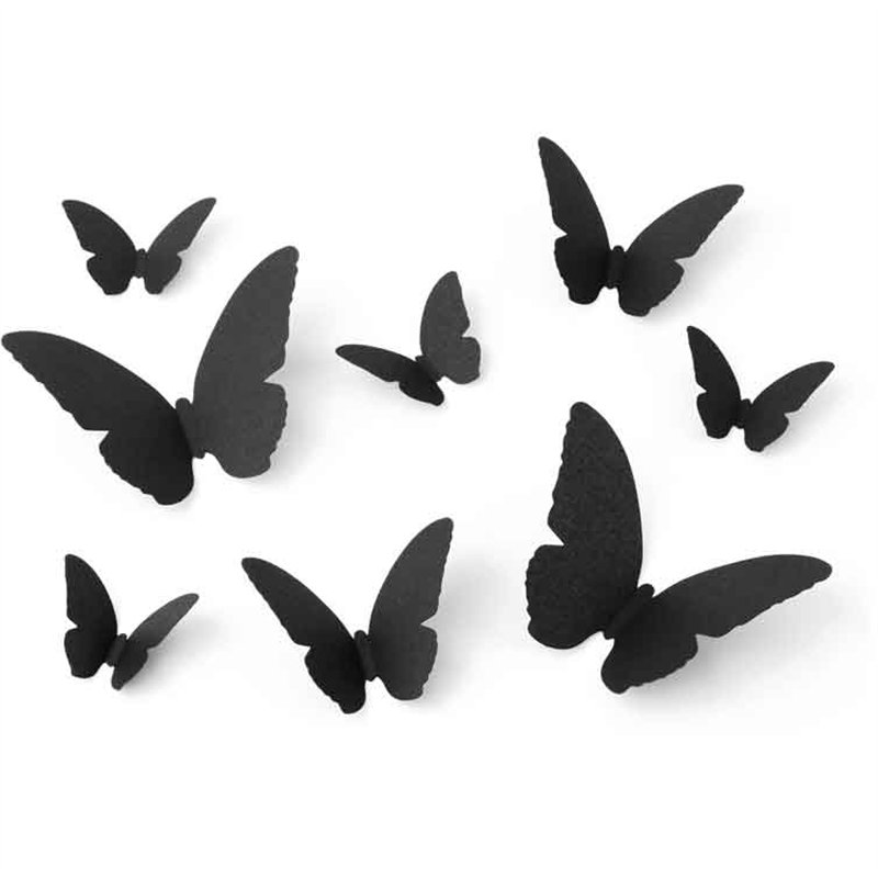 30PC BLACK PAPER MOTH DECORATIONS