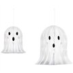 2PK WHITE PAPER GHOST DECORATIONS