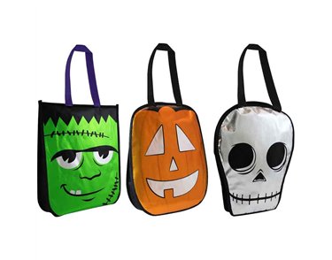 3ASST HALLOWEEN METALLIC TREAT BAG