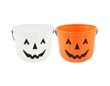 2ASST 18x15cm HALLOWEEN PUMPKIN BUCKET