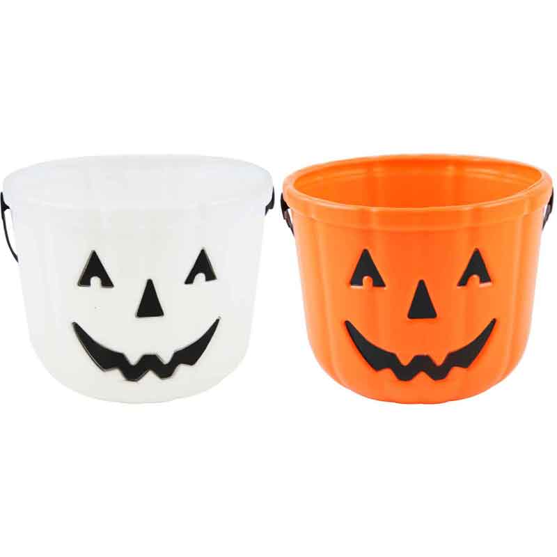 2ASST 18x15cm HALLOWEEN PUMPKIN BUCKET