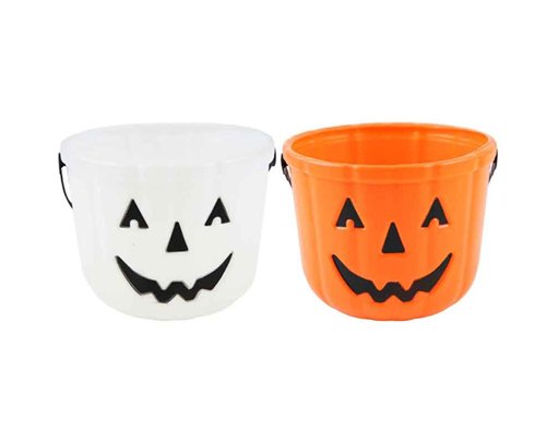 2ASST 18x15cm HALLOWEEN PUMPKIN BUCKET