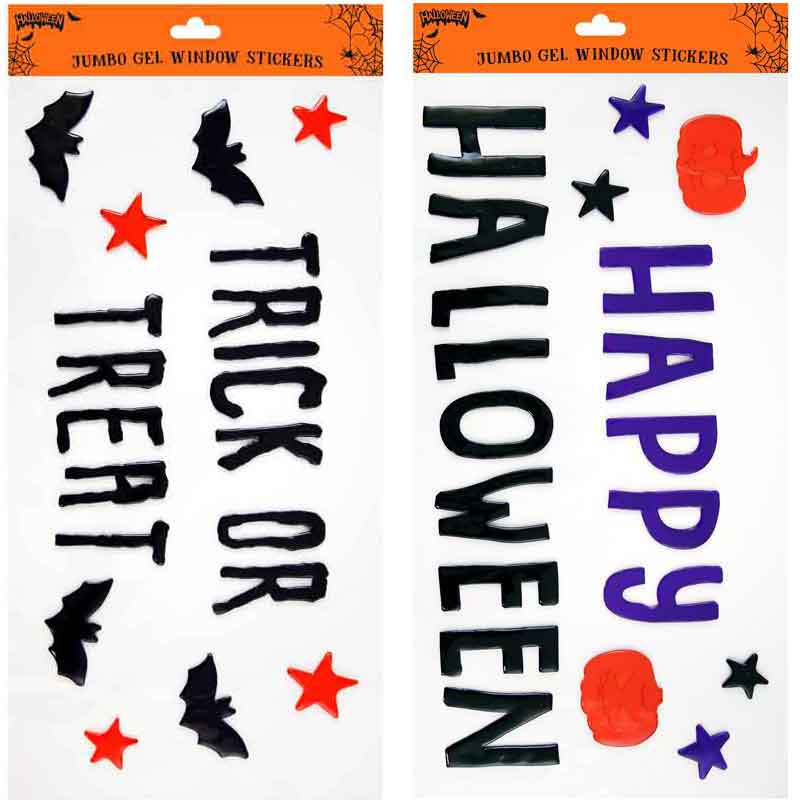HALLOWEEN JUMBO GEL WINDOW STICKERS