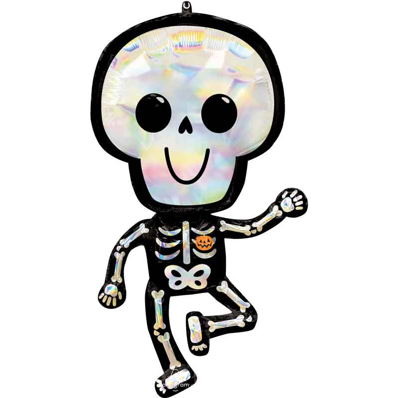 IRIDESCENT BARE BONES SKELETON SUPERSHAPE FOIL BALLOON