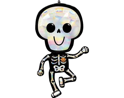 IRIDESCENT BARE BONES SKELETON SUPERSHAPE FOIL BALLOON