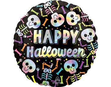 18IN IRIDESCENT BARE BONES HALLOWEEN FOIL BALLOON