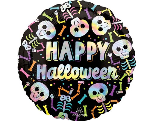 18IN IRIDESCENT BARE BONES HALLOWEEN FOIL BALLOON