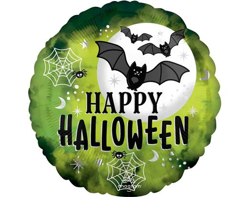 18in GLOW BATTY HALLOWEEN FOIL BALLOON