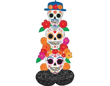 DAY OF THE DEAD BRIGHT FLORES AIRLOONZ FOIL BALLOON