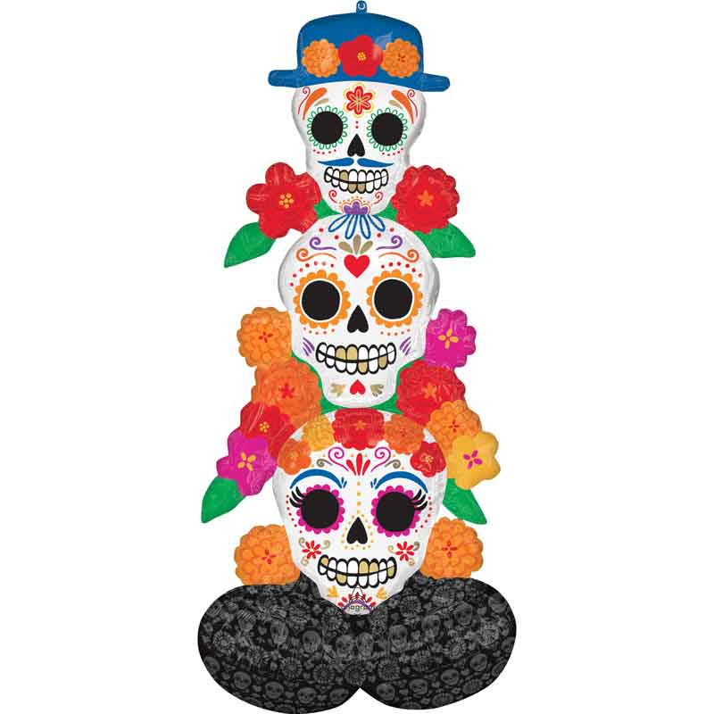 DAY OF THE DEAD BRIGHT FLORES AIRLOONZ FOIL BALLOON