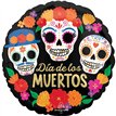 18in DAY OF THE DEAD BRIGHT FLORES FOIL BALLOON