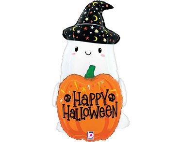 51in HALLOWEEN PUMPKIN GHOST FOIL BALLOON