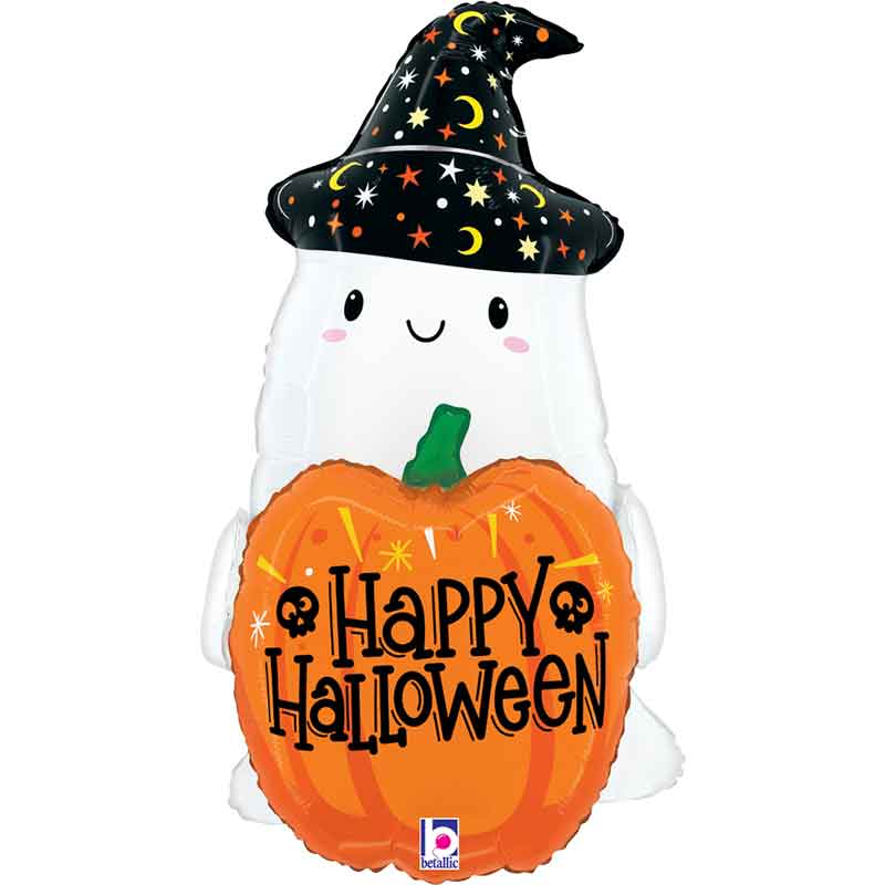 51in HALLOWEEN PUMPKIN GHOST FOIL BALLOON