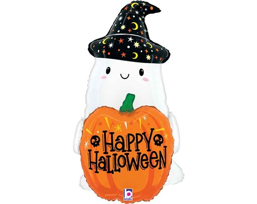 51in HALLOWEEN PUMPKIN GHOST FOIL BALLOON