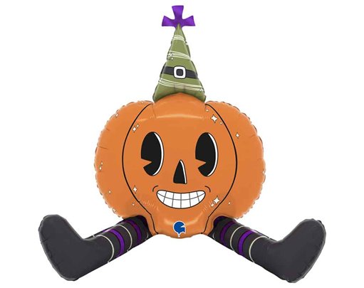 37in SITTING VINTAGE PUMPKIN AIR FILL FOIL BALLOON