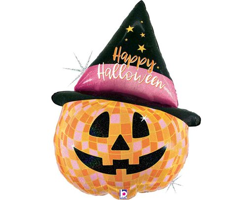 42in DISCO HALLOWEEN JACK O LANTERN FOIL BALLOON