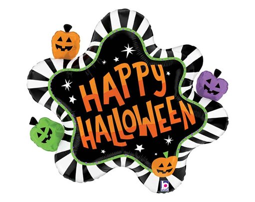 41in HALLOWEEN STRIPED SPLAT FOIL BALLOON