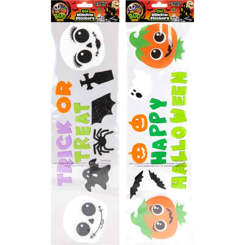 2ASST BOO CREW GEL WINDOW STICKERS