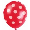 (6) 12IN RED DOTS BALLOONS