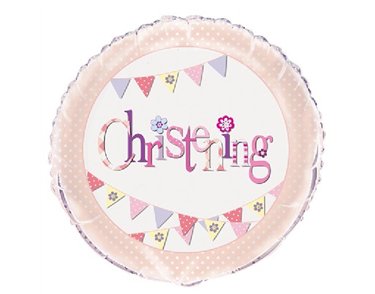 18IN CHRISTENING PINK FOIL BALLOON