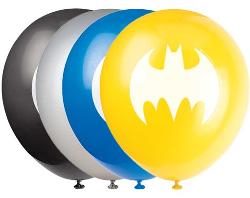 8PK 12in BATMAN BALLOONS