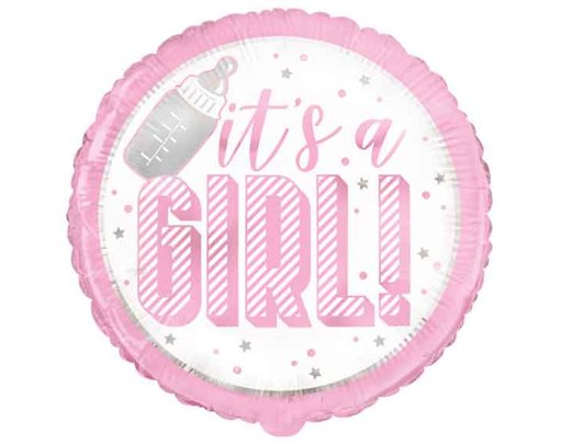 18in PINK IT'S A GIRL FOIL BALLOON