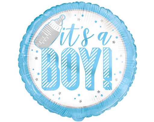 18in BLUE ITS A BOY ROUND FOIL BALLOON