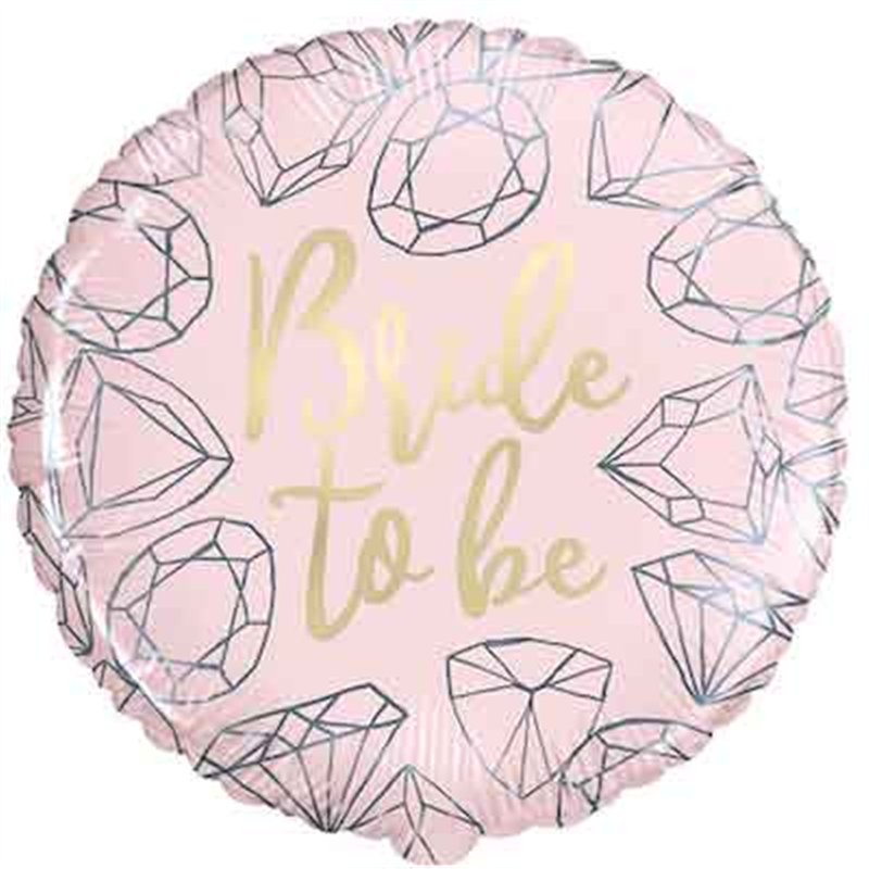 18in PINK DIAMOND BRIDE TO BE FOIL BALLOON