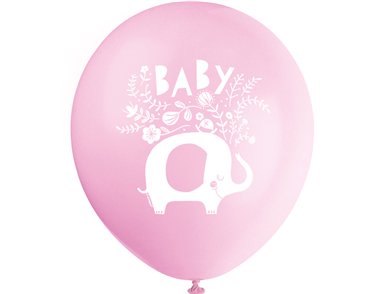 8PK 12in PINK ELEPHANT BALLOONS