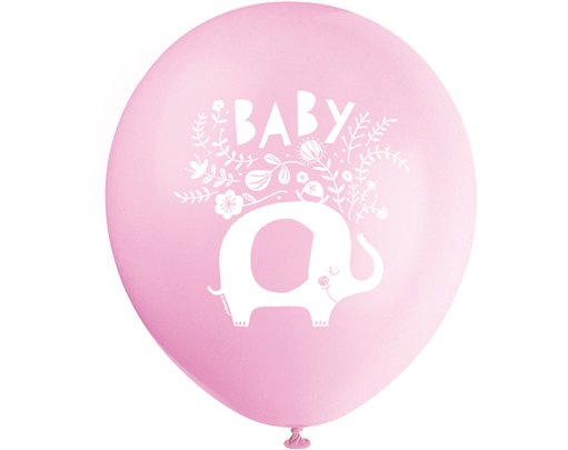 8PK 12in PINK ELEPHANT BALLOONS