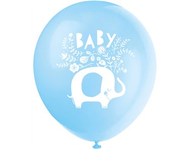 8PK 12in BLUE ELEPHANT BALLOONS