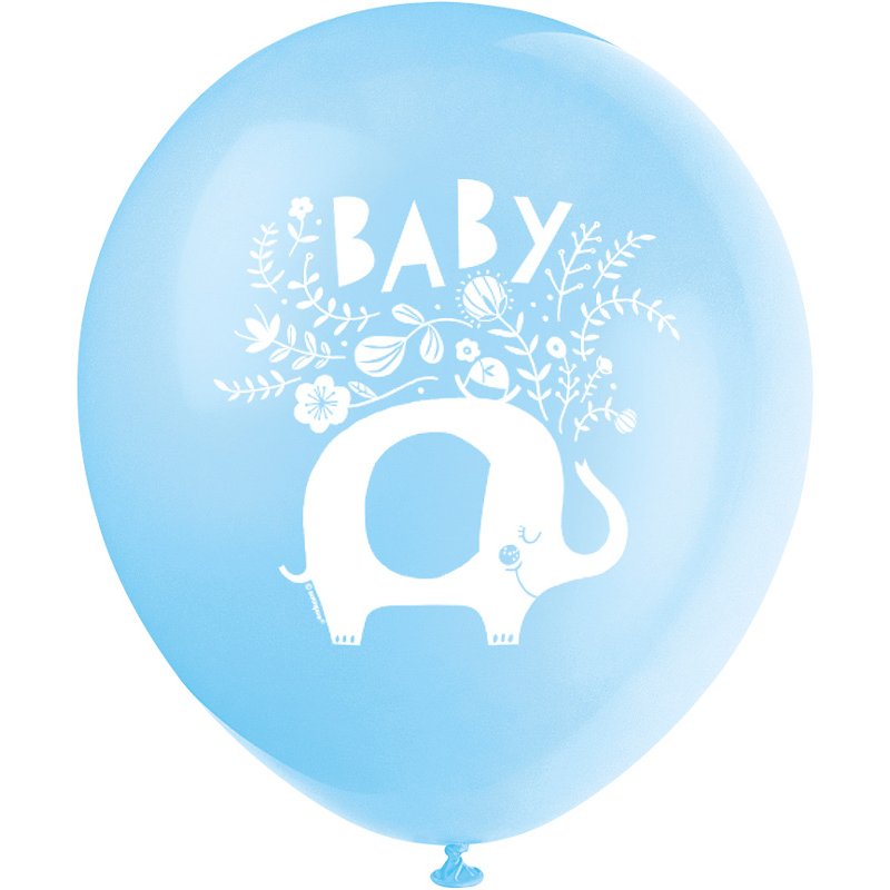 8PK 12in BLUE ELEPHANT BALLOONS