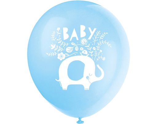 8PK 12in BLUE ELEPHANT BALLOONS