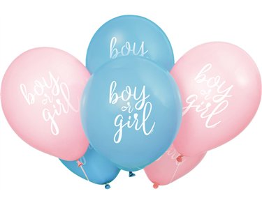 8PK 12in BOY OR GIRL GENDER REVEAL BALLOONS