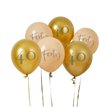 6PK 12in GOLD & NUDE 'FORTY' LATEX BALLOONS