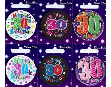 AGE 30 SMALL BADGES  6S