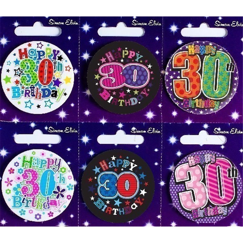 AGE 30 SMALL BADGES  6S
