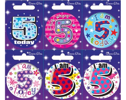AGE 5 SMALL BADGES  6S