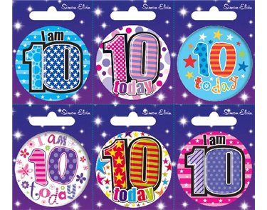 AGE 10 SMALL BADGES  6S