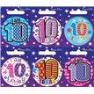 AGE 10 SMALL BADGES  6S