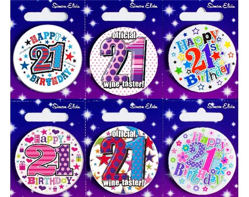 AGE 21 SMALL BADGES  6S
