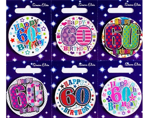 AGE 60 SMALL BADGES  6S