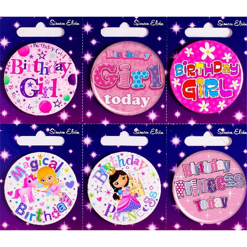 B/DAY GIRL SMALL BADGES  6S