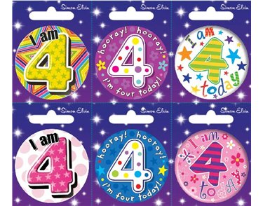 AGE 4 SMALL BADGES  6S