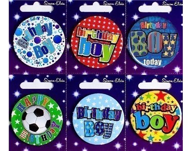 B/DAY BOY SMALL BADGES  6S