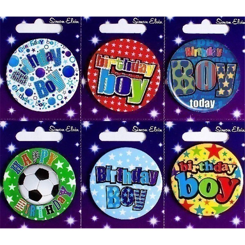 B/DAY BOY SMALL BADGES  6S