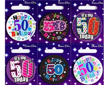 AGE 50 SMALL BADGES  6S