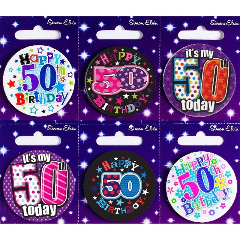 AGE 50 SMALL BADGES  6S